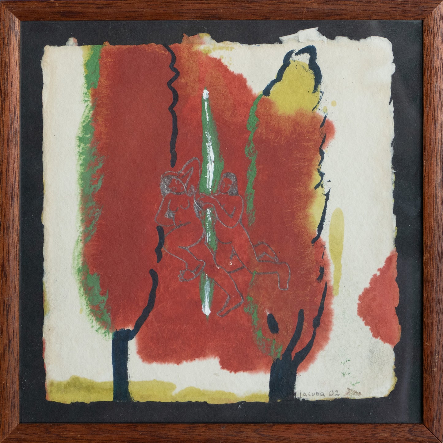 Figures in Red Forest – Attributed to Jacoba Martínez Millán