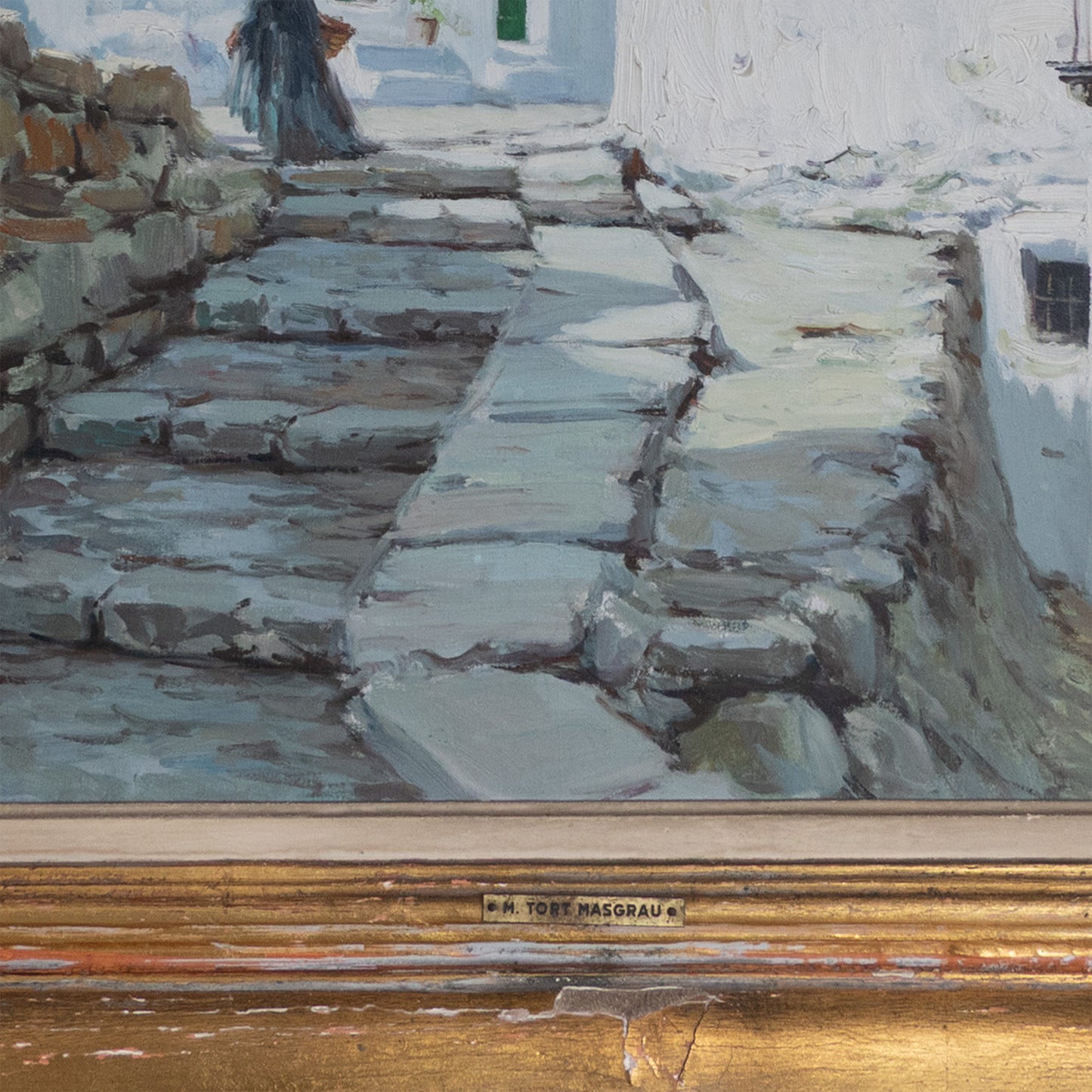 Ibizan Village Scenes – Pair of Original Oil Paintings by Miquel Tort Masgrau