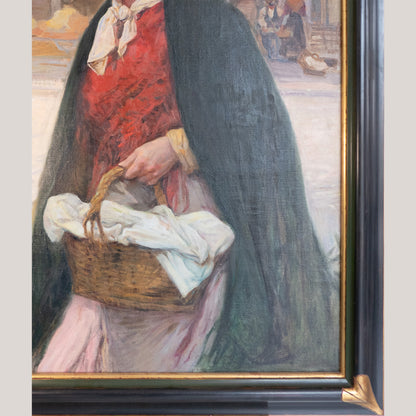 The Flower Seller – 19th Century Oil Painting - Ricardo BRUGADA Y PANIZO (1867-1919)