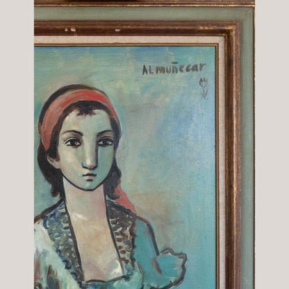 Set of Four Mid-Century Portraits – Signed “Almuñecar,” Oil on Canvas