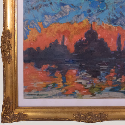 Venetian Sunset Silhouette – Impressionist Oil by an Undiscovered Artist