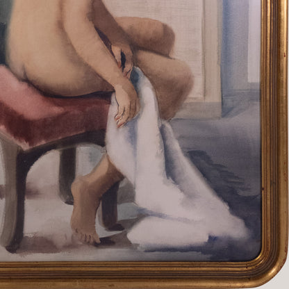 Seated Nude Study – Pastel on Paper by J. Torrabadell
