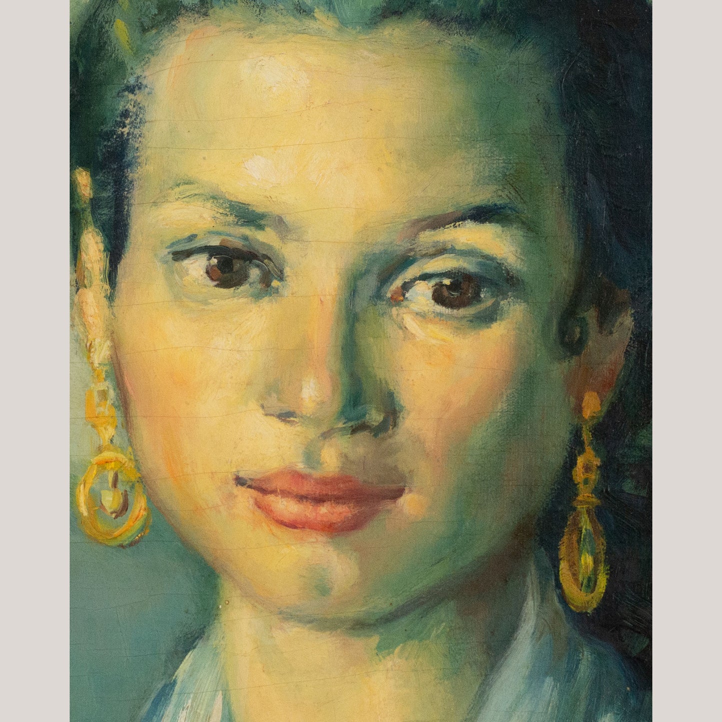 "Gipsy - Rosario" of Montjuich - JOSÉ LAMUÑO  - Framed Oil on Canvas