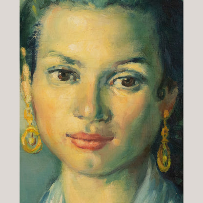 "Gipsy - Rosario" of Montjuich - JOSÉ LAMUÑO  - Framed Oil on Canvas
