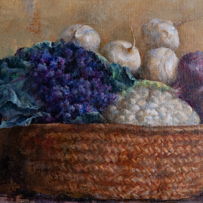 Still Life with Autumn Vegetables – Artist Presently Unidentified - Signed Oil on Canvas