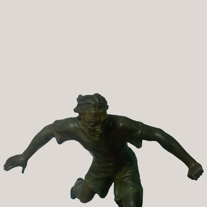 Le Shoot – Spelter Footballer Sculpture by Lemoyne