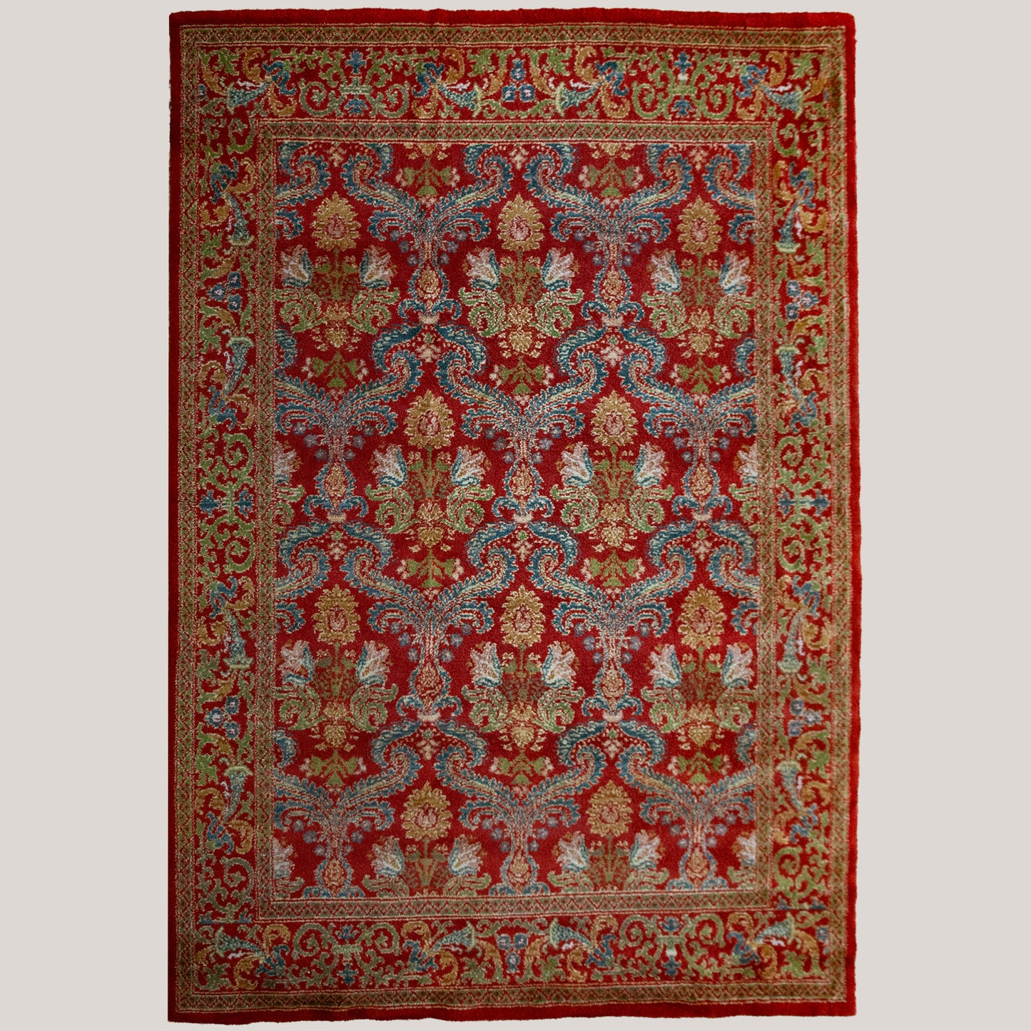 Floral Medallion Composition - Vintage Spanish Hand-Knotted Rug