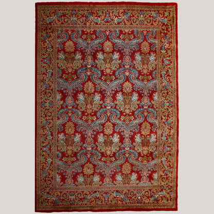Floral Medallion Composition - Vintage Spanish Hand-Knotted Rug