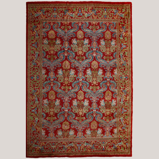 Floral Medallion Composition - Vintage Spanish Hand-Knotted Rug