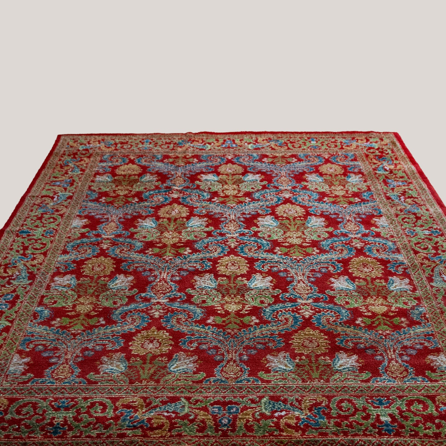 Floral Medallion Composition - Vintage Spanish Hand-Knotted Rug