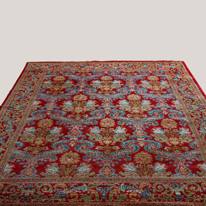 Floral Medallion Composition - Vintage Spanish Hand-Knotted Rug