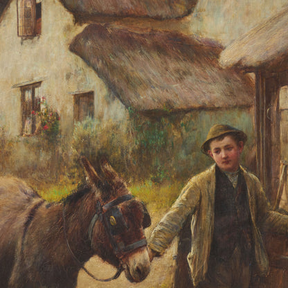 Boy with Donkey by John White RI (1851–1933)