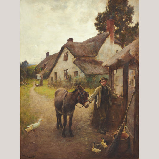 Boy with Donkey by John White RI (1851–1933)