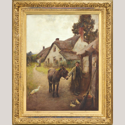 Boy with Donkey by John White RI (1851–1933)