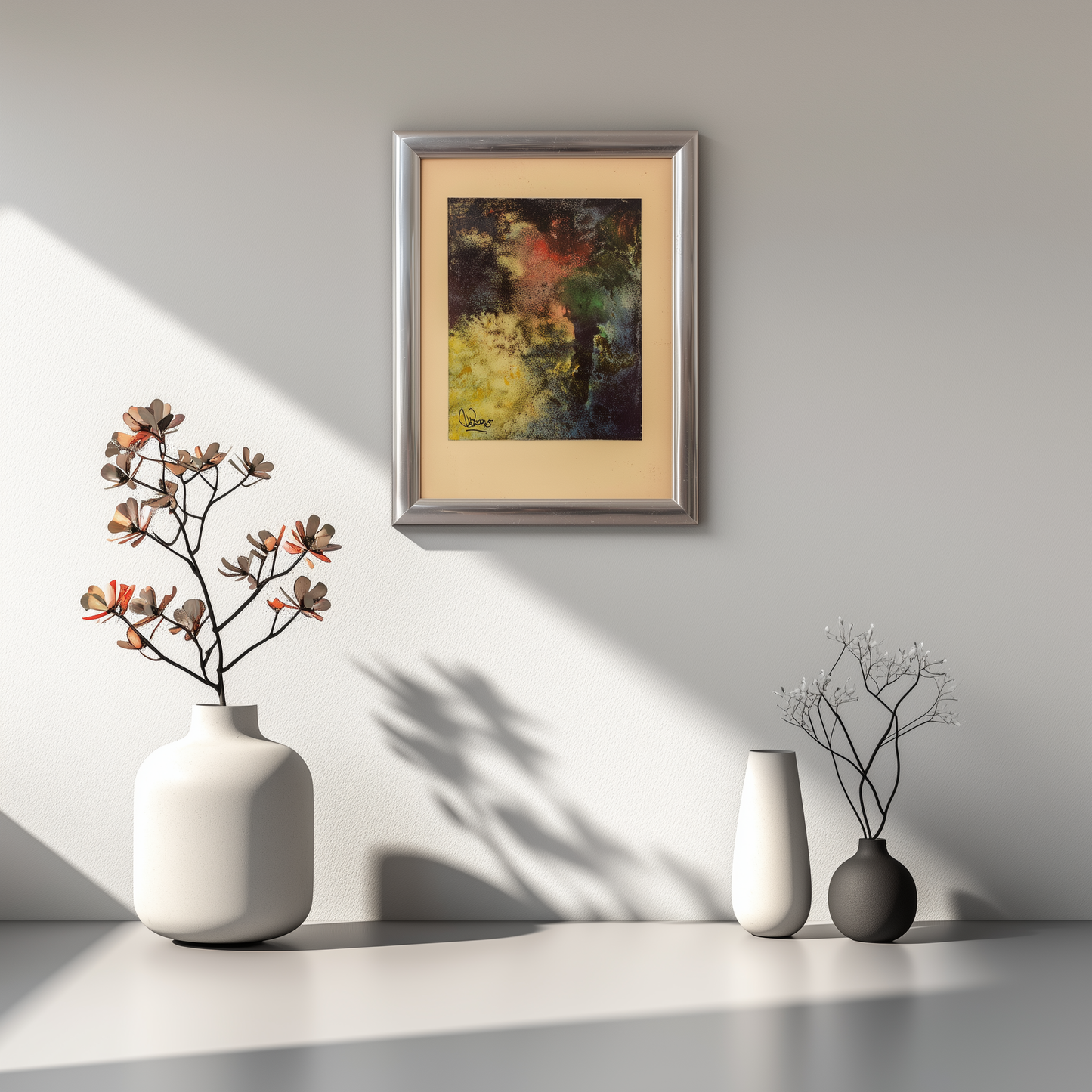 Colourful Abstract - Oil on Paper