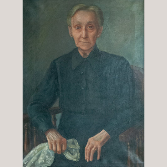 Portrait of an Elderly Woman – Magnificent Hand-Carved Gilded Frame