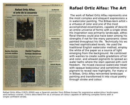 Rafael Ortiz Alfau - Harbour Rooftops -  Cubist Impressionist Influenced Painting