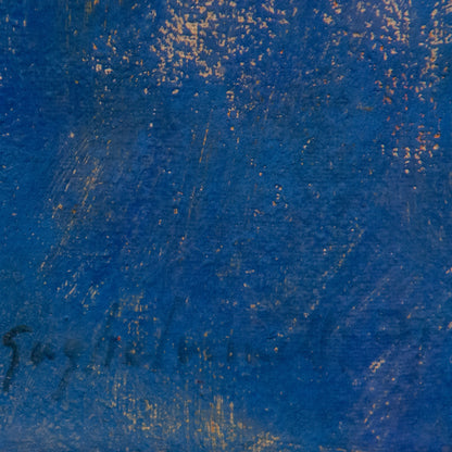 Abstract Composition in Blue and Red