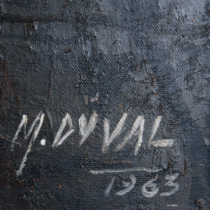 Backstage with Clowns and Dancers – Large Original Oil Study by M. Duval