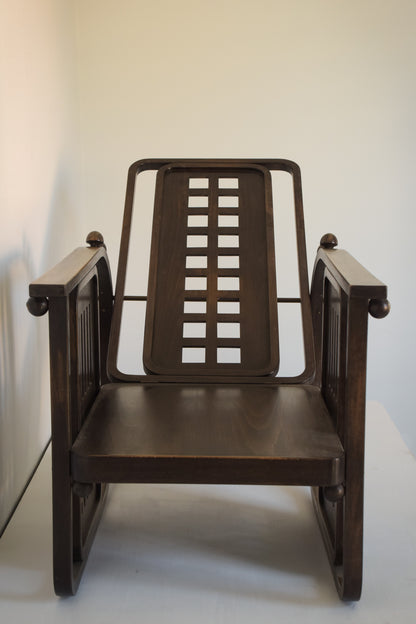 Josef Hoffmann Sitzmaschine Style Wooden Armchair_4