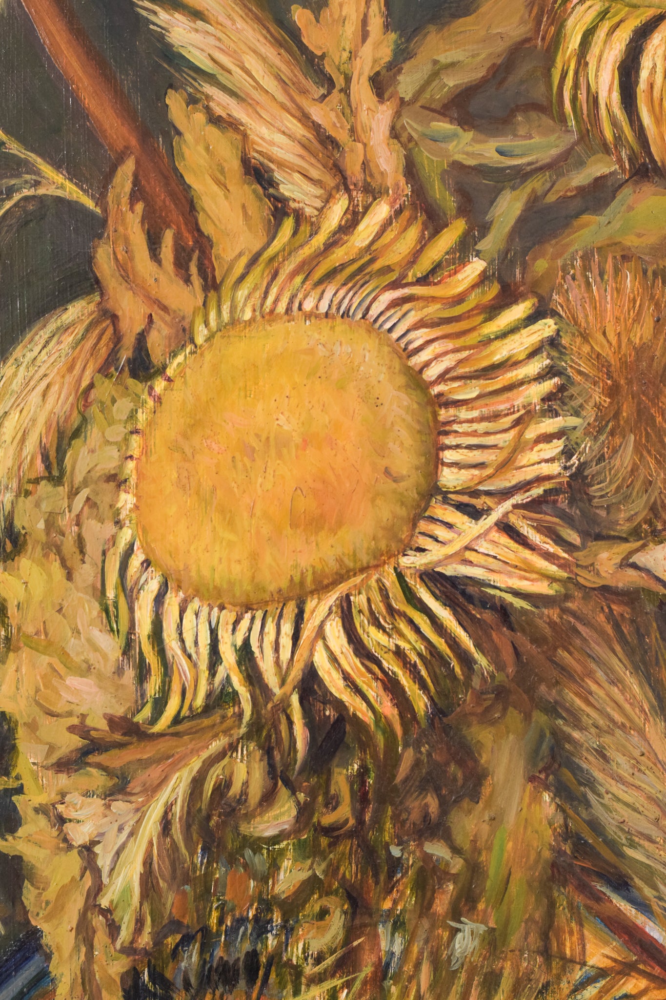 Magnificent Still Life - Sunflowers and Majolica Jug