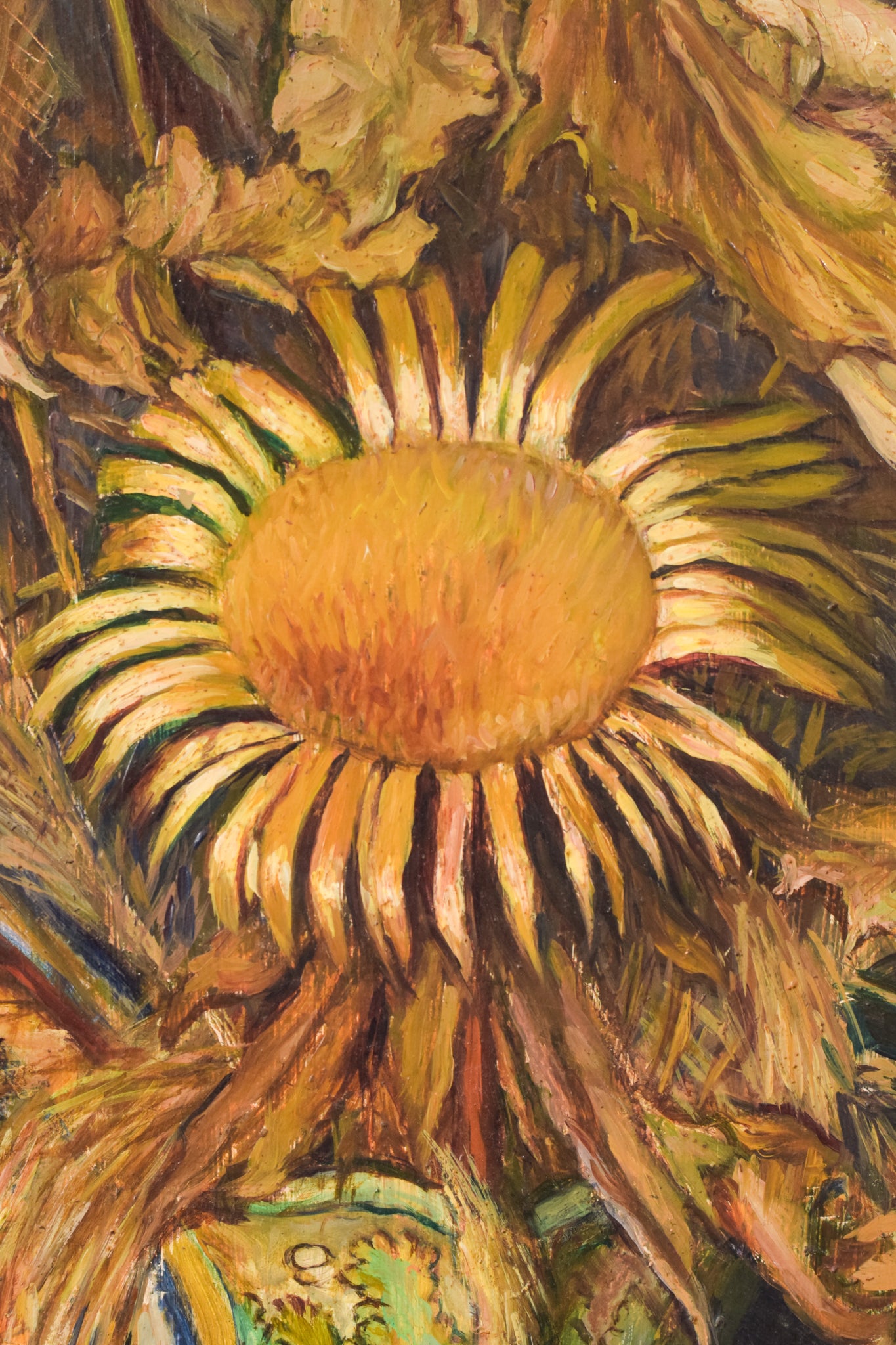 Magnificent Still Life - Sunflowers and Majolica Jug