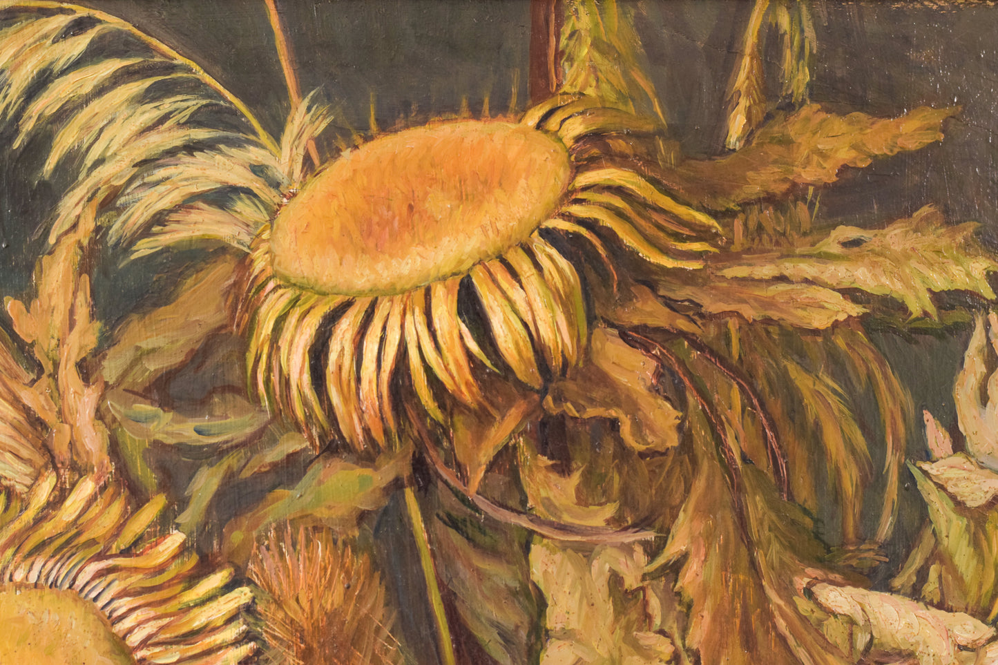 Magnificent Still Life - Sunflowers and Majolica Jug