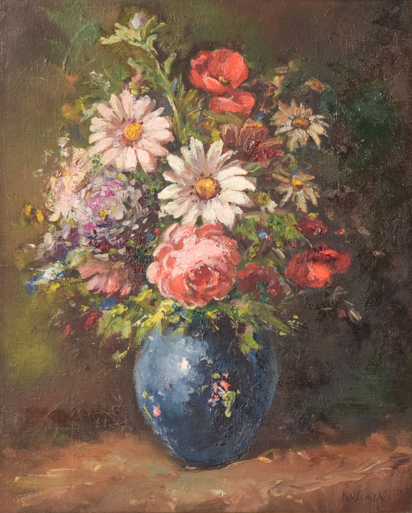 Enrique Koscaya - Impressionist Flowers in a Vase