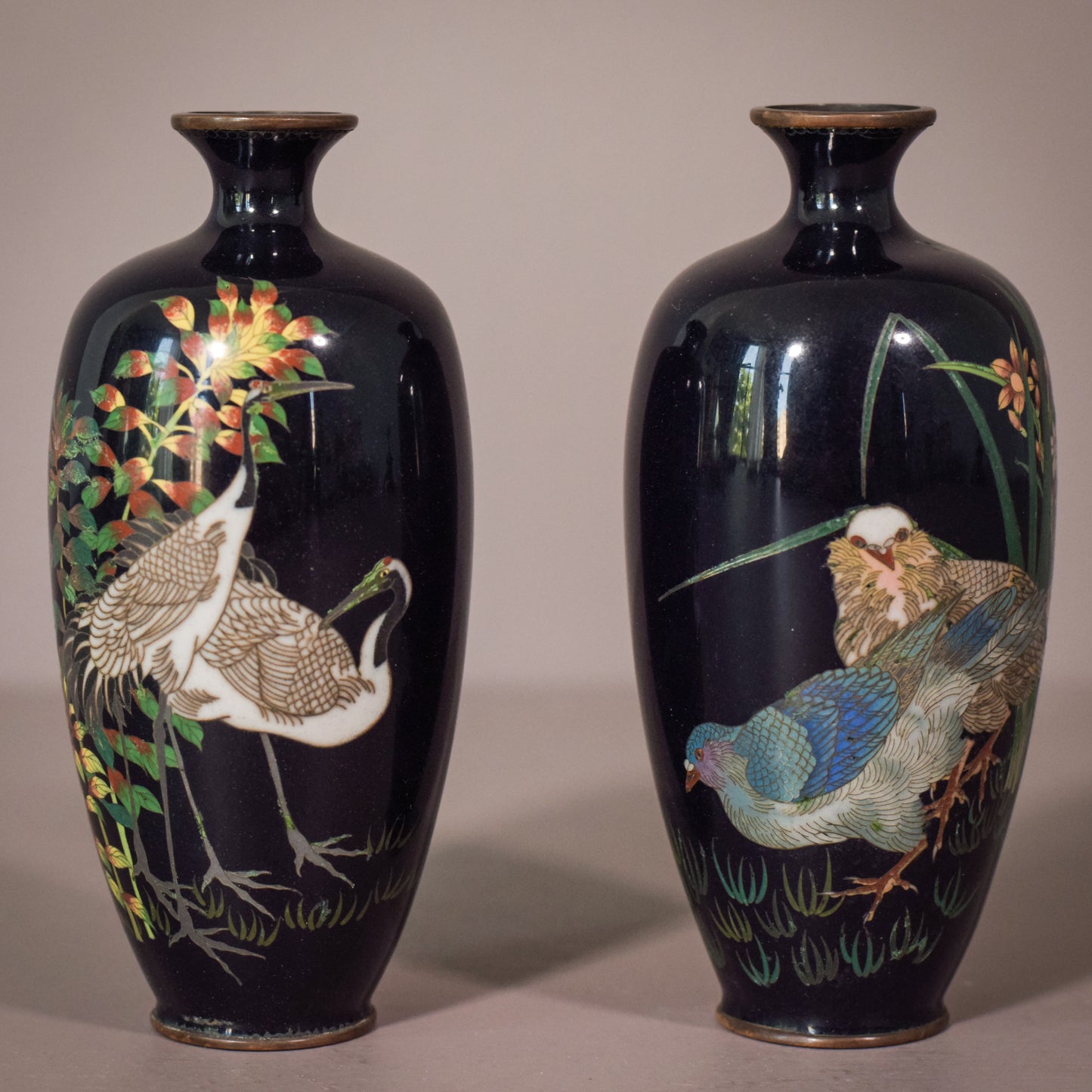 Pair of Fine Cloisonné Vases
