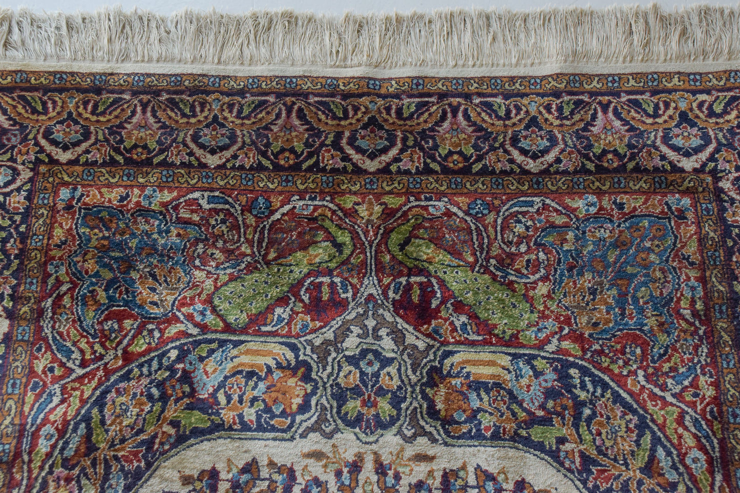 Handwoven Vintage Rug - Peacocks and Lions