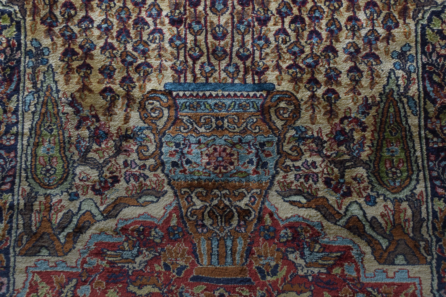 Handwoven Vintage Rug - Peacocks and Lions