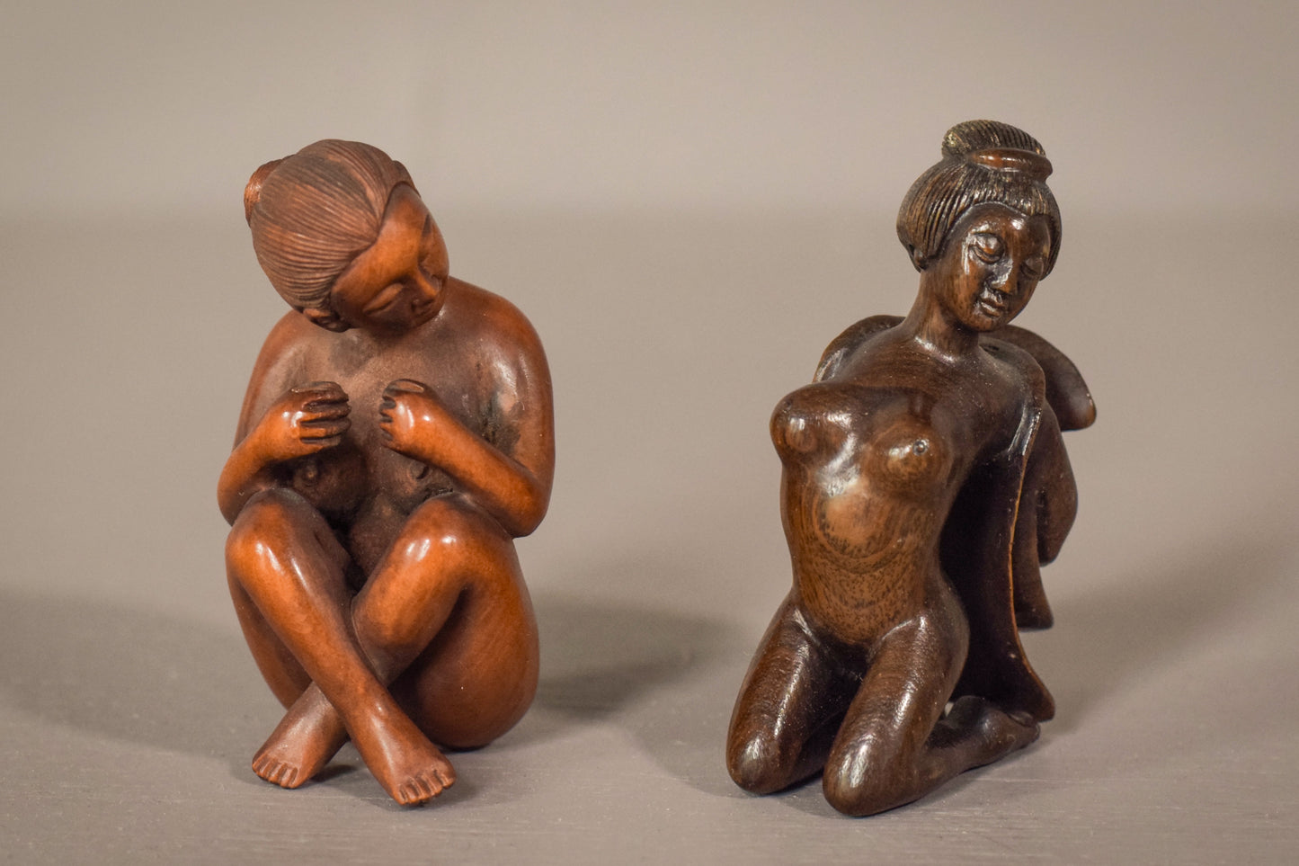 Par de figuras japonesas de Netsuke