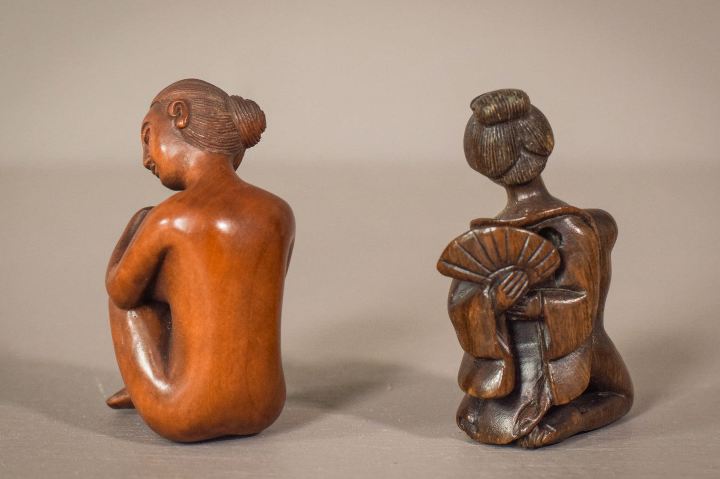 Par de figuras japonesas de Netsuke