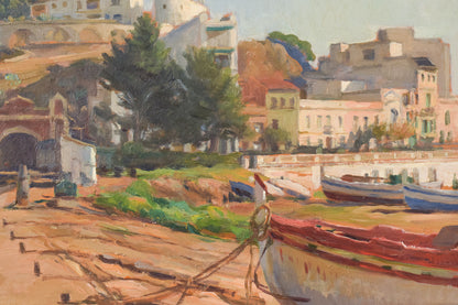 Ramón Mas i Mas - Post Impressionist Landscape With Boats