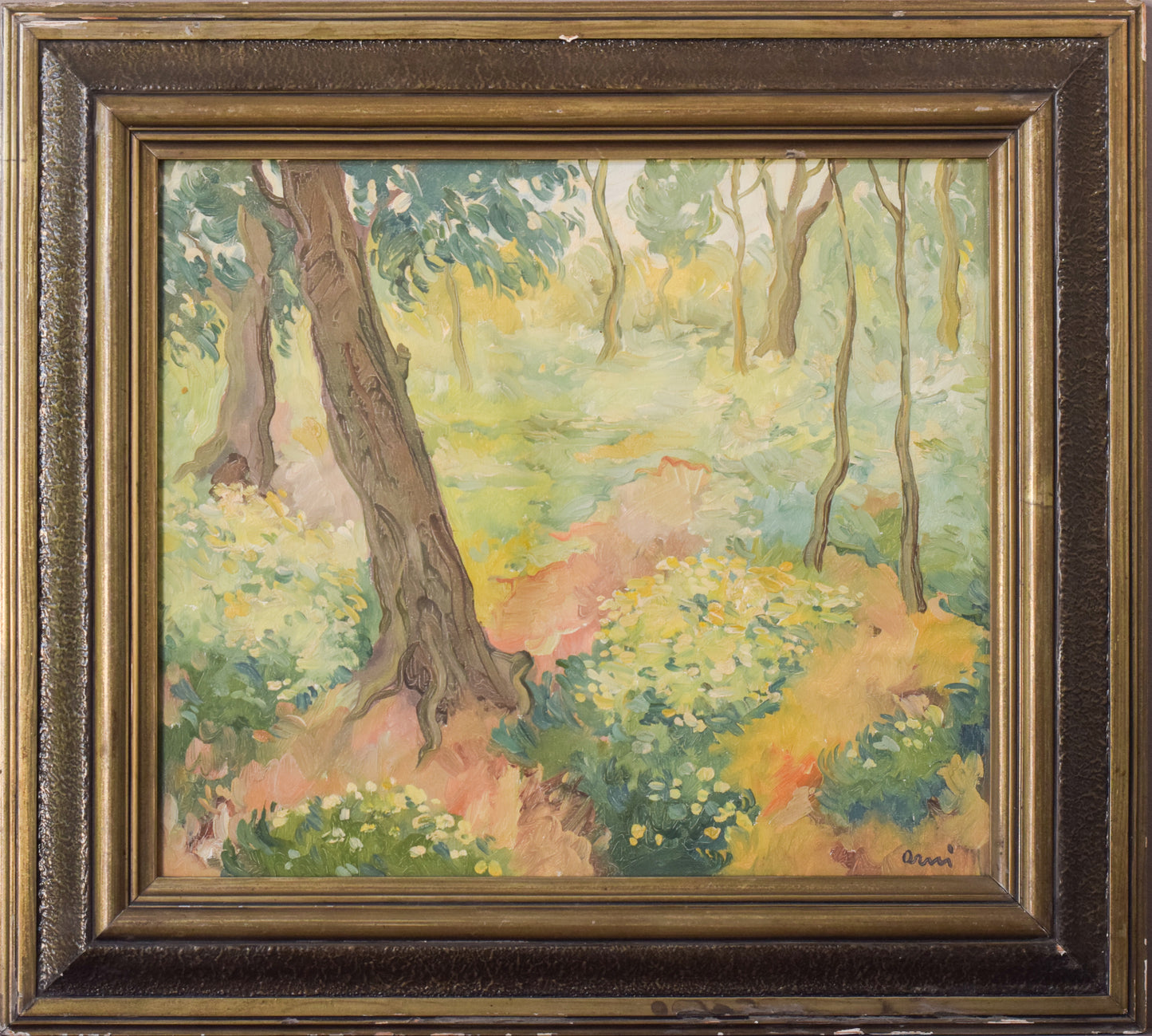 Impressionist - Wooded Landscape with Flowers