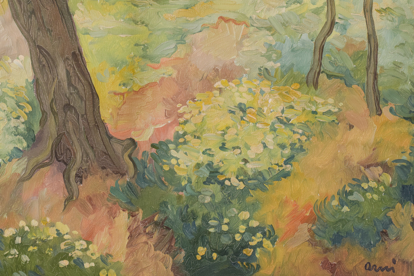 Impressionist - Wooded Landscape with Flowers