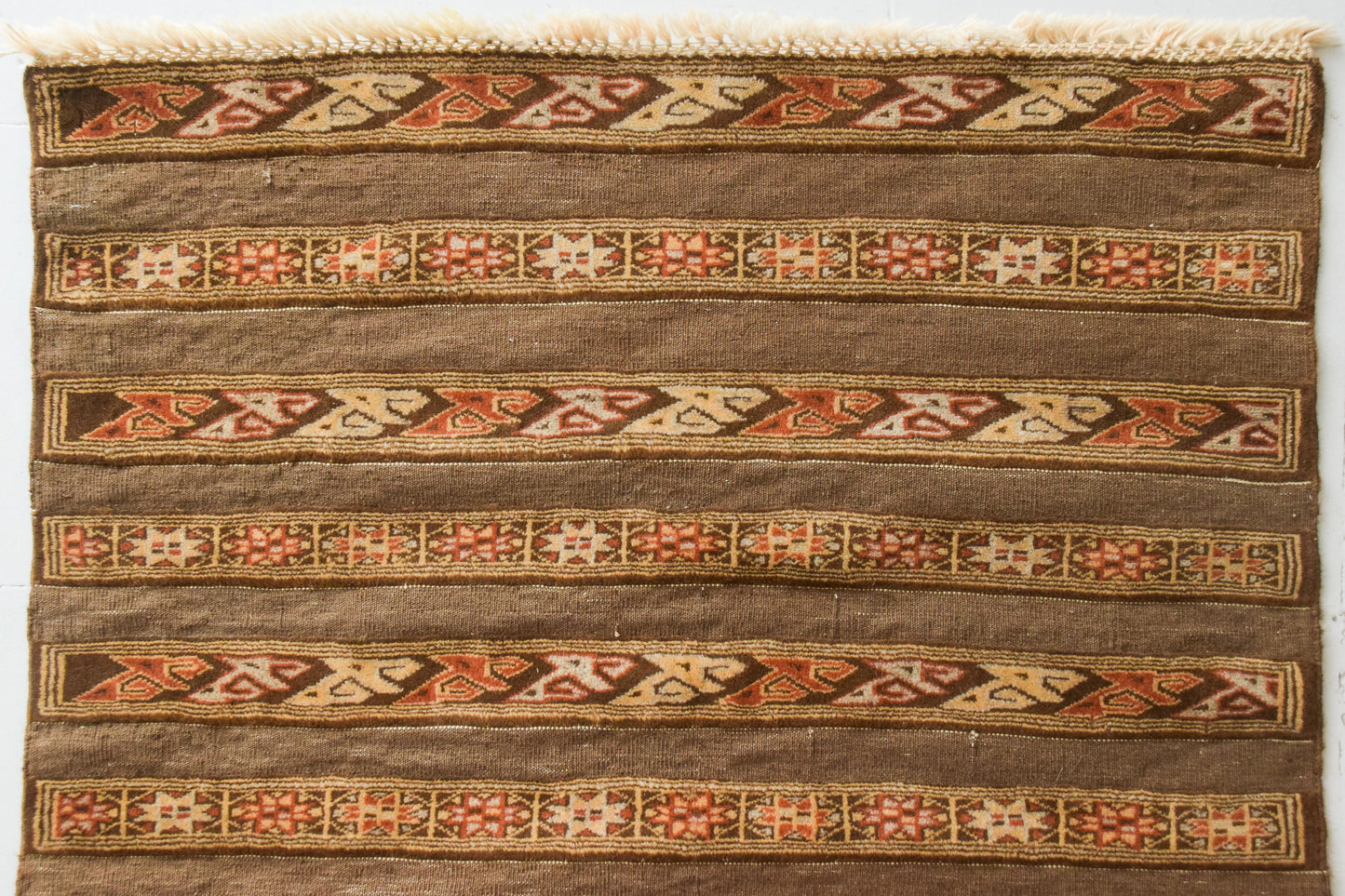 Interesting Horizontal Patterned Handmade Rug - Shiraz, Iran