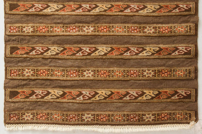 Interesting Horizontal Patterned Handmade Rug (Shiraz, Iran)