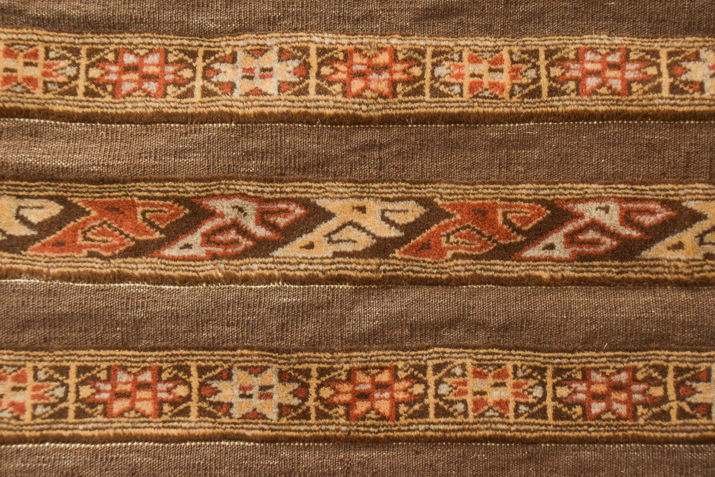 Interesting Horizontal Patterned Handmade Rug - Shiraz, Iran