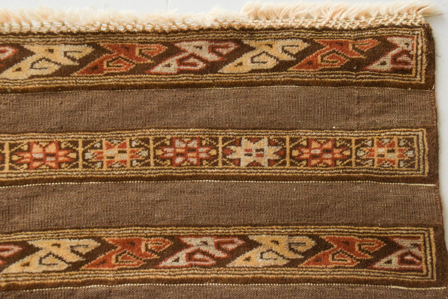 Interesting Horizontal Patterned Handmade Rug (Shiraz, Iran)