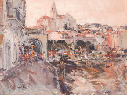 Albert Alis - Post Impressionist Cityscape with Church