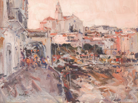 Post Impressionist Cityscape with Church - Albert Alis