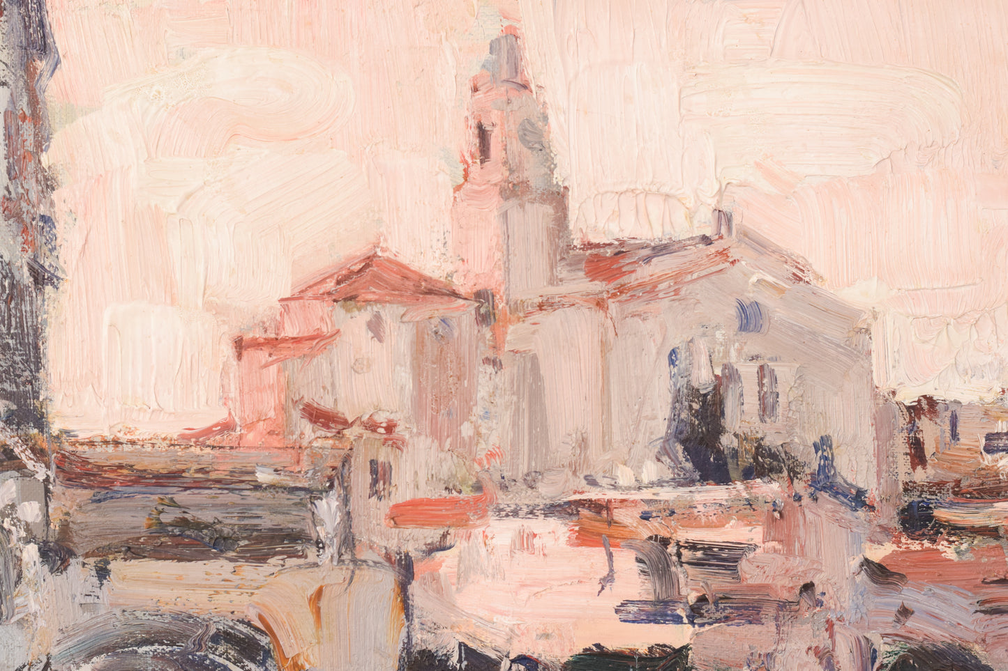 Albert Alis - Post Impressionist Cityscape with Church