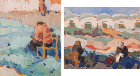 Dos pinturas impresionistas de pescadores