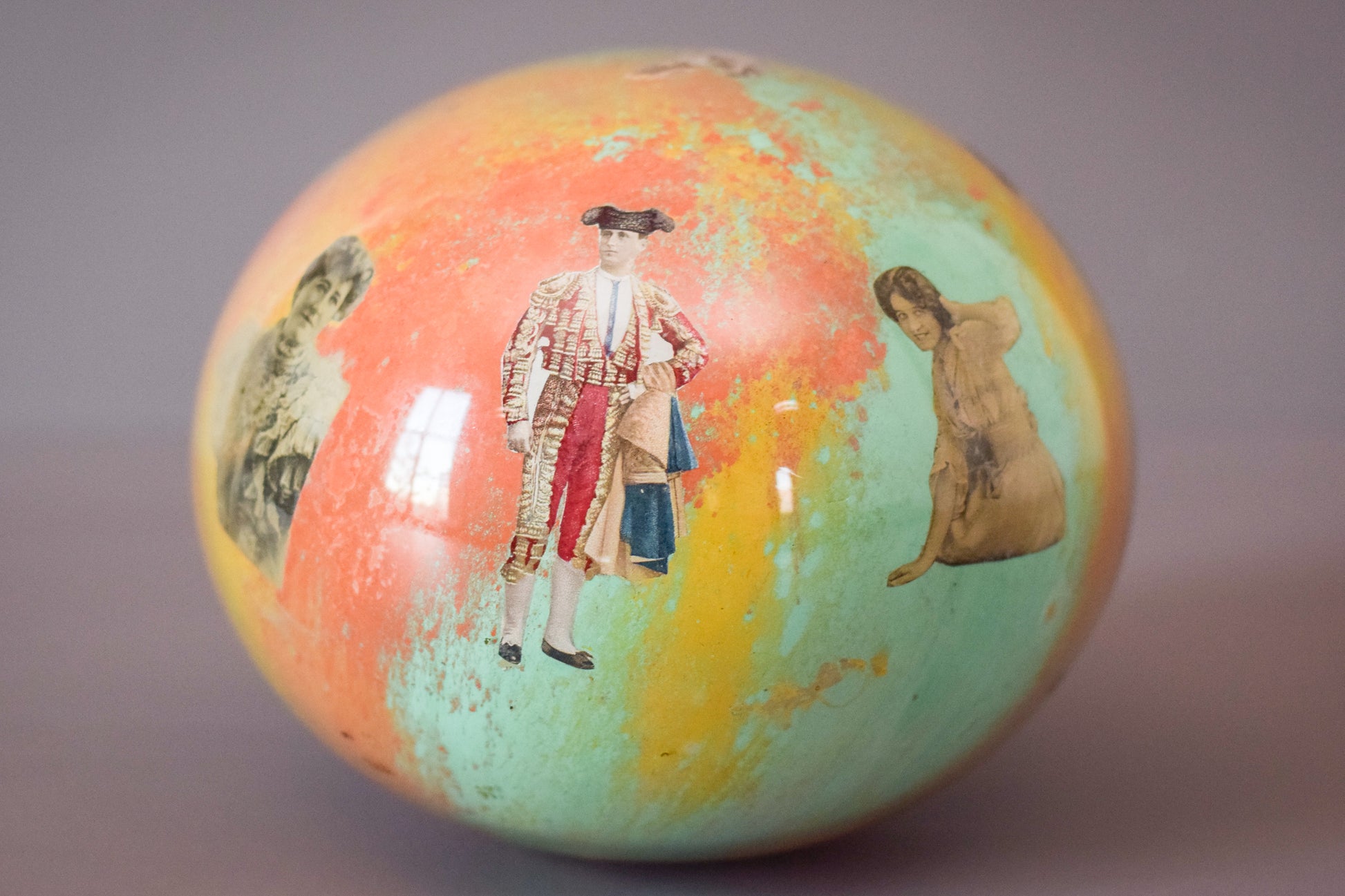 Unusual Decorated Glass Witches Ball