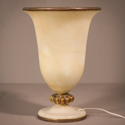 Alabaster and Bronze Lamp