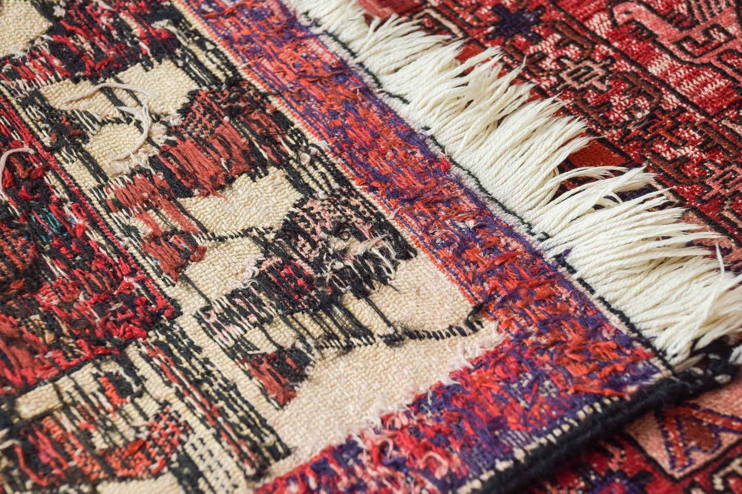 Interesting Handwoven Rug with Abstract Birds
