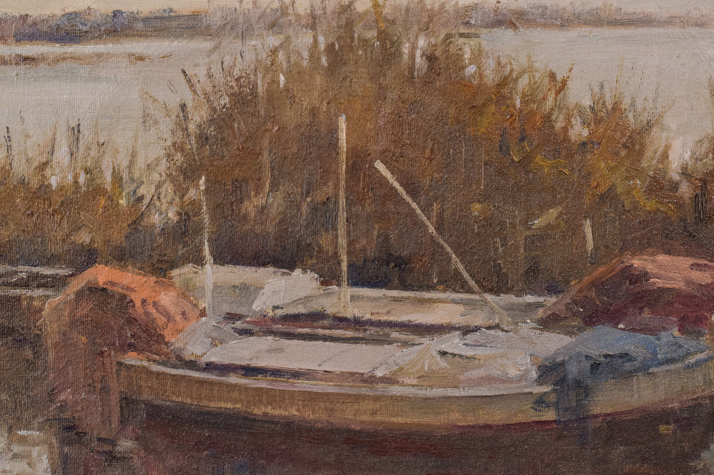 Post Impressionist - Lake Scene with Boats