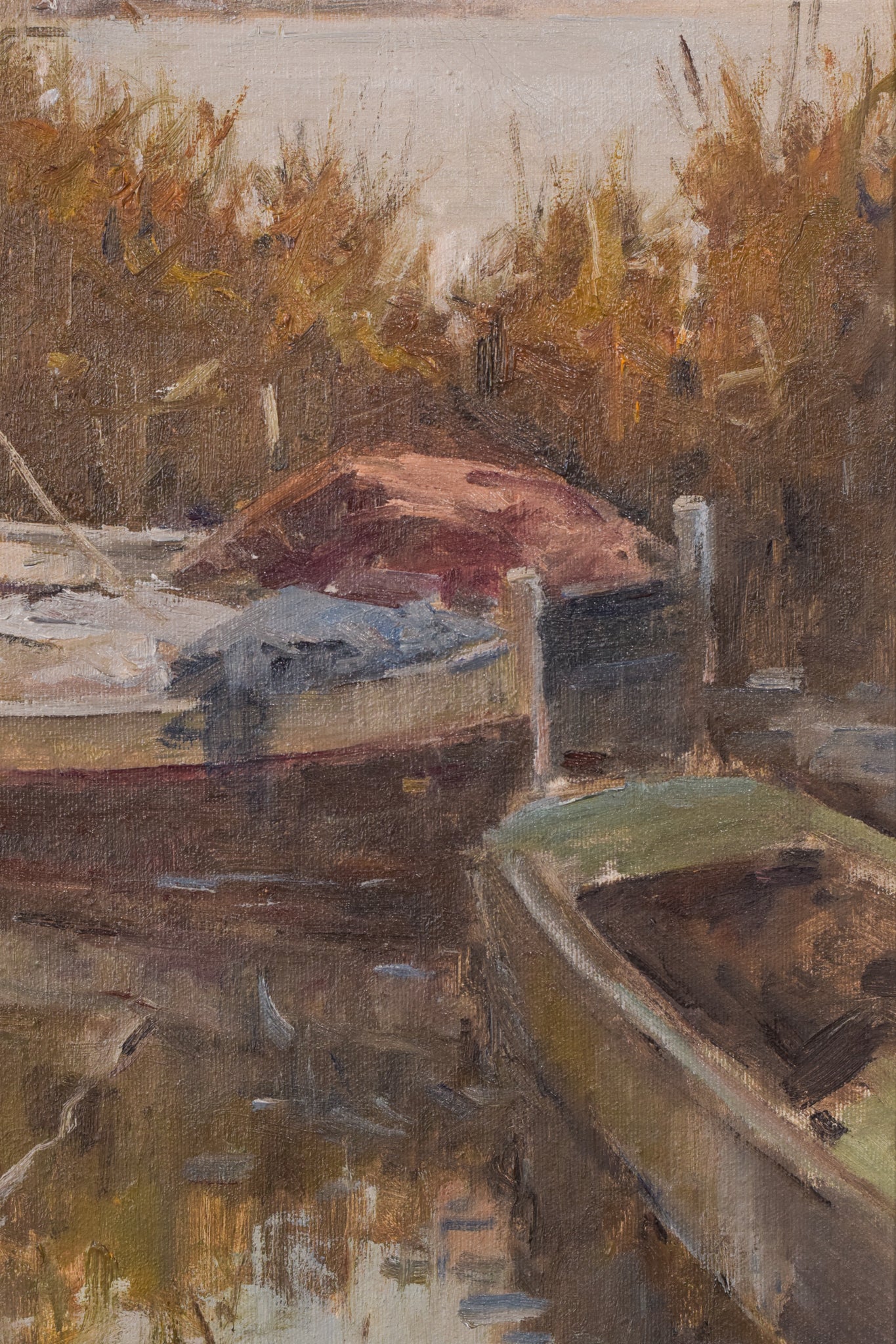 Post Impressionist - Lake Scene with Boats