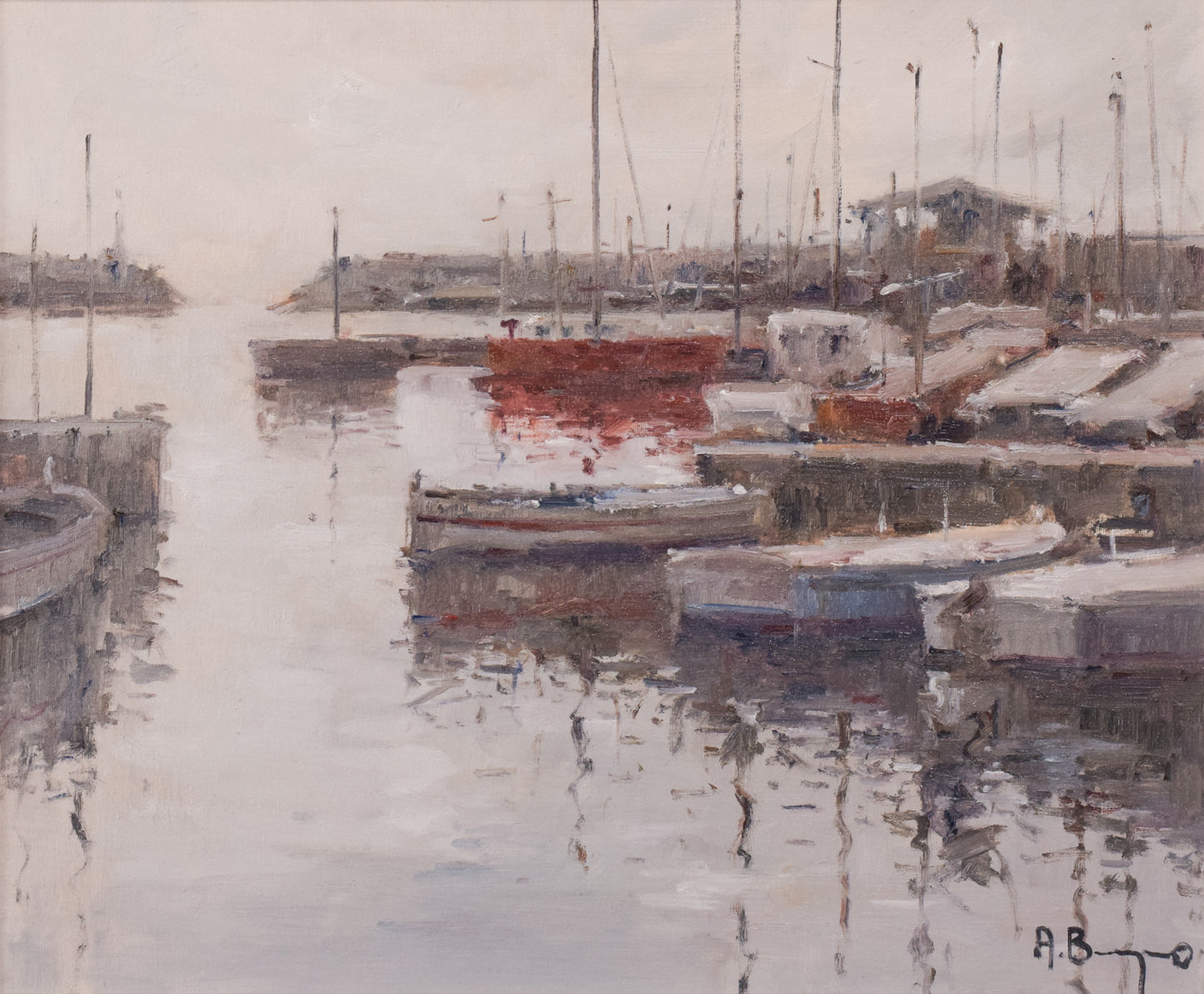 Post Impressionist - Harbour with Fishing Boats